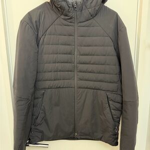 lululemon athletica Men's Dark Gray Puffer Jacket - Down for It All Hoodie